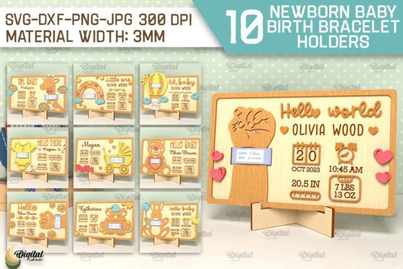 Soporte Para Pulsera De Nacimiento De Bebe Recien Nacido Creativo Digital